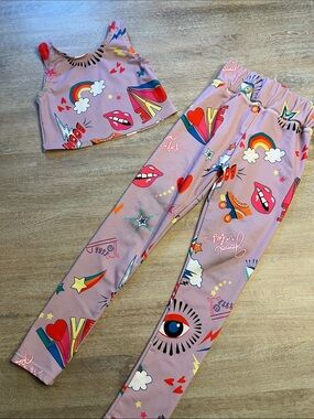 Lola and the boys girls size 6 2 piece good vibes set VGUC